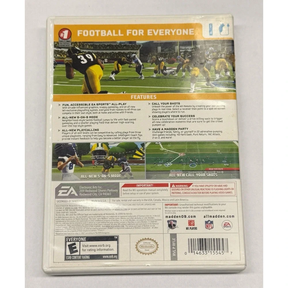 Madden NFL 09 All Play Nintendo Wii 2008
